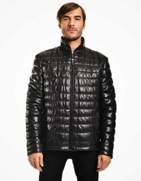 MAN BLACK INFLATABLE LEATHER JACKET