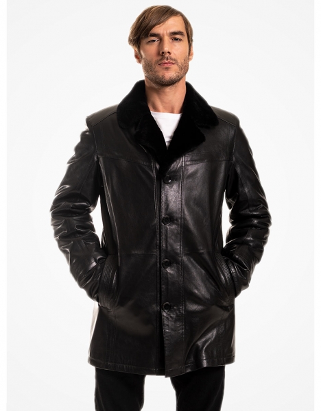 2365 Black Shearling Leather Jacket